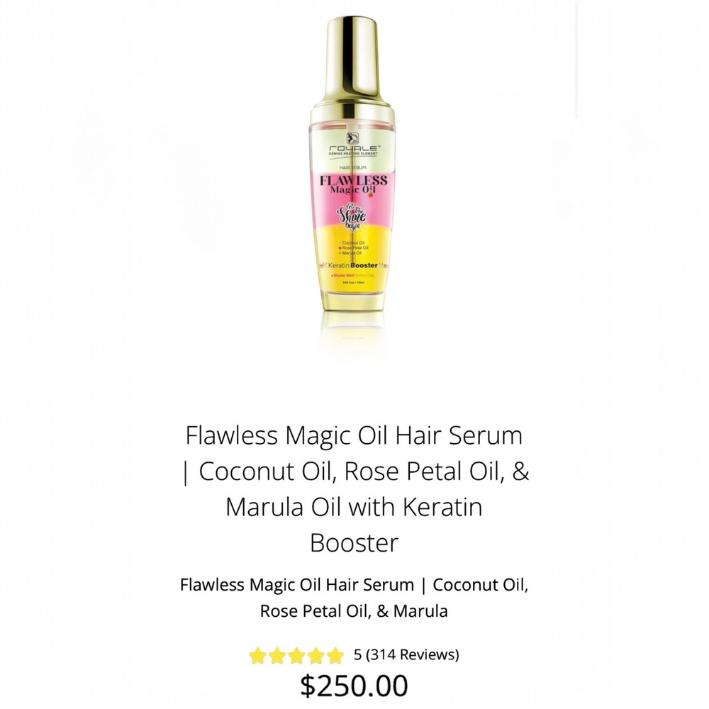 Flawless Magic Oil Hair Serum | Coconut Oil, Rose Petal Oil, & Marula Oil - Picture 2 of 12